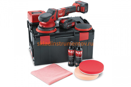 Аккумуляторная эксцентриковая полировальная машина FLEX XFE 15 150 18.0-EC/5.0 P-Set 461237