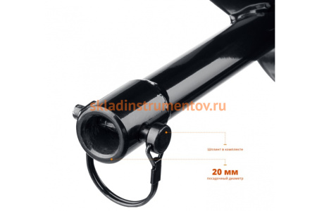 Шнек для мотобуров, мерзлый грунт, 200 мм, двухзаходный, Зубр 7052-20