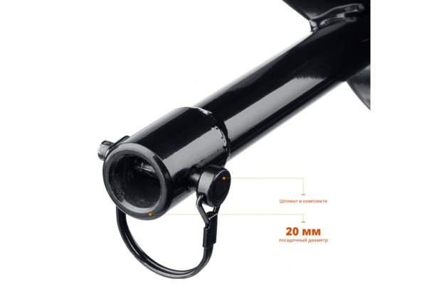 Шнек для мотобуров, мерзлый грунт, 200 мм, двухзаходный, Зубр 7052-20