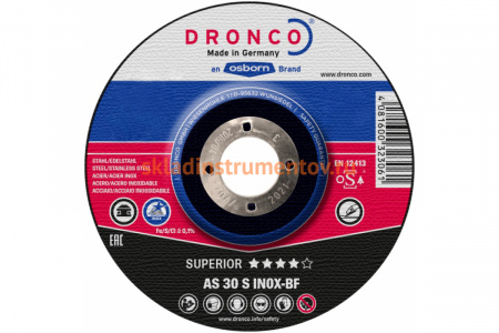Диск шлифовальный Superior AS30S INOX (125x6x22.23 мм) DRONCO 3126540100