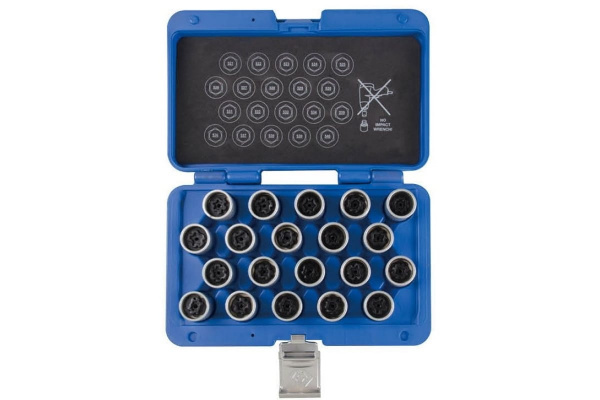 Набор насадок для монтажа/демонтажа секреток колес VW 20 предметов KING TONY 9BW0120