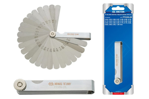 Набор щупов для проверки зазоров (0.04-1 мм, 25 предметов) KING TONY 77335-25