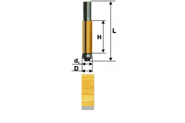 Фреза кромочная прямая (12.7х51 мм; хвостовик 12 мм) по дереву Энкор 10525