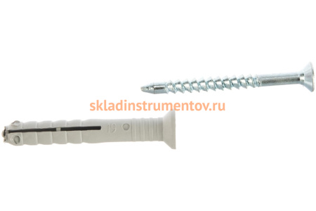 Дюбель-гвоздь полипропиленовый с потайным бортиком 125 шт. (6х40 мм; ТФ5) Зубр 4-301345-06-040