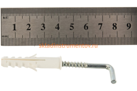 Распорный дюбель Зубр МАСТЕР тип ЕВРО с шурупом-крюком, 8х40 / 5х57 мм, 6 шт 30676-08-40