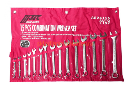 Набор комбинированных ключей JTC 6-21 мм 15 предметов 1-AE2415S