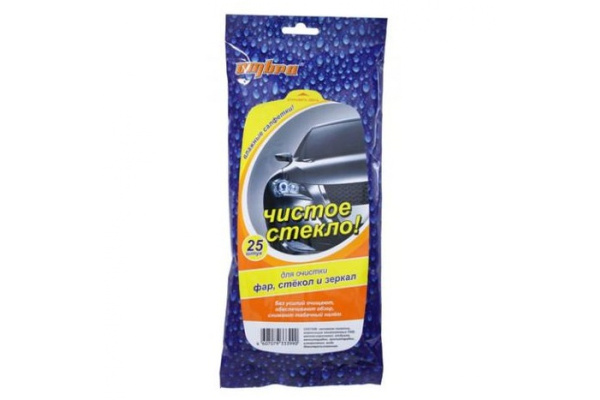 Салфетки влажные для очистки фар, стекол и зеркал (25 шт.) OMBRA OM-417