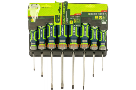 Набор отверток, CrV, 4-х компонентные рукоятки, 8 предметов СИБРТЕХ 13373