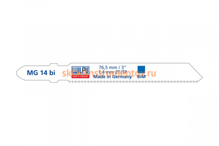 Пилка по металлу MG 14 bi (5 шт; 76.5х7.8х1 мм; 55 мм; 18 TPI; BiM) WILPU 258100005