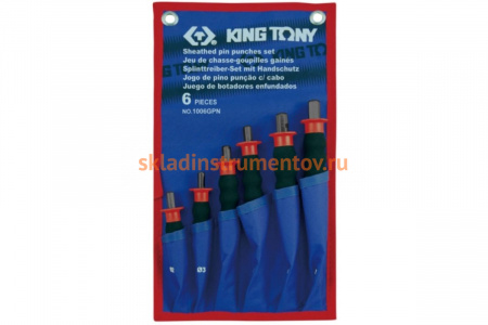 Набор выколоток с протектором KING TONY чехол из теторона, 6 предметов 1006GPN
