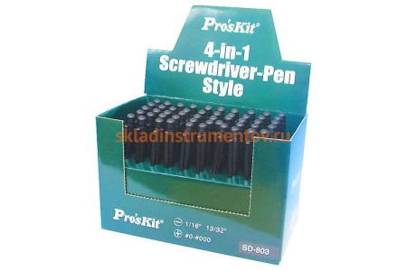 Отвертка 4 в 1 в виде ручки ProsKit 4 биты 50 штук SD-803 С00035817