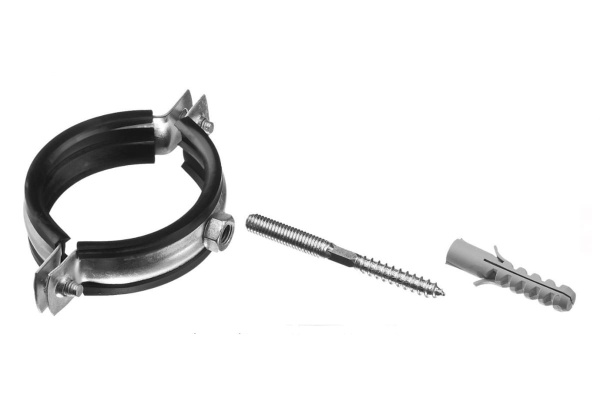 Трубный хомут с гайкой оцинк. в комп. с сантех. шпилькой и дюбелем ЗУБР  2 1/2" 1шт 37866-75-80_z01