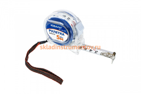 Рулетка (5 м x 19 мм, прозрачный корпус) КОБАЛЬТ Высота 247-279