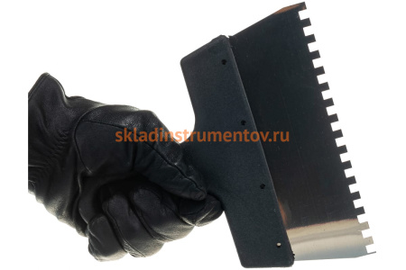 Зубчатый шпатель, нержавеющая сталь, пластиковая рукоятка 6х6 мм, 200мм Вихрь 73/3/2/26
