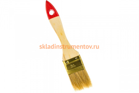 Плоская кисть, светлая щетина, деревянная ручка, 35мм Зубр УНИВЕРСАЛ-ОПТИМА 01099-038_z01