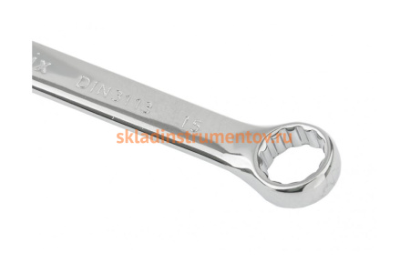 Комбинированный ключ 15 мм, CrV, полированный хром MATRIX 15159
