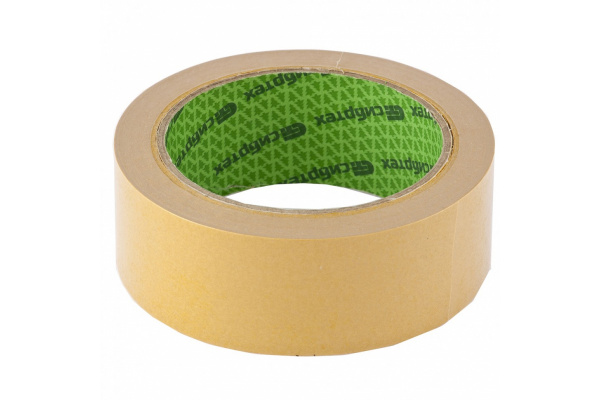 Клейкая двусторонняя лента СИБРТЕХ 38 мм х 5 м, на тканевой основе Сибртех 88710