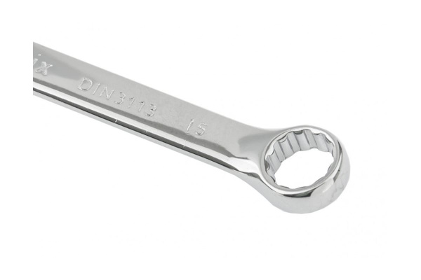 Комбинированный ключ 15 мм, CrV, полированный хром MATRIX 15159