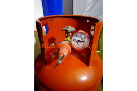 Баллон пропановый 27 л с вентилем ВБК НЗГА с предохранительным клапаном Спец СВ-БАЛ27ВБКН