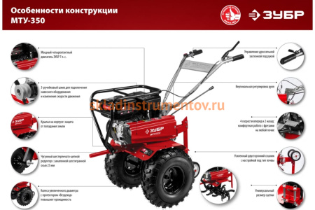Усиленный бензиновый мотоблок ЗУБР МТУ-350 Усиленный бензиновый мотоблок ЗУБР МТУ-350