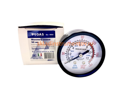 Манометр для компрессора 50 мм 1/4 Pegas pneumatic 4802