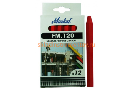 Восковой промышленный мелок FM.120 универсальный, красный 44010300