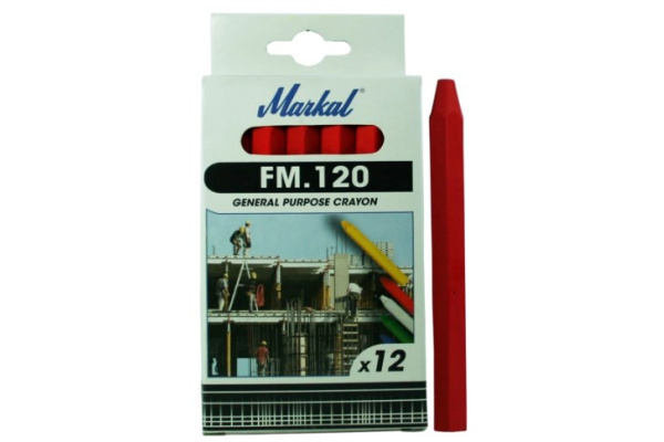 Восковой промышленный мелок FM.120 универсальный, красный 44010300