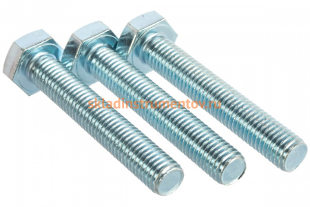 Болт ЗУБР ГОСТ 7798-70, M10 x 60 мм, 3 шт, кл. пр. 5.8, оцинкованный, 303086-10-060