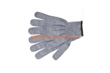 Трикотажные перчатки СИБРТЕХ, акрил, цвет серая туча, оверлок, 68652 Трикотажные перчатки СИБРТЕХ, акрил, цвет серая туча, оверлок, 68652