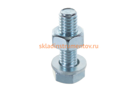 Болт с шестигранной головкой в комплекте с гайкой, шайбой, шайбой пружинной, ЗУБР, МАСТЕР, 303436-06-020