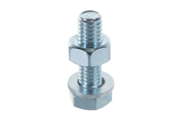 Болт с шестигранной головкой в комплекте с гайкой, шайбой, шайбой пружинной, ЗУБР, МАСТЕР, 303436-06-020