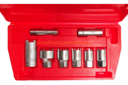 Набор корончатых головок для монтажа антенн и зеркал 8шт в кейсе FORD,VW,NISSAN,MAZDA,TOYOTA и др. /1/10 JTC-1616