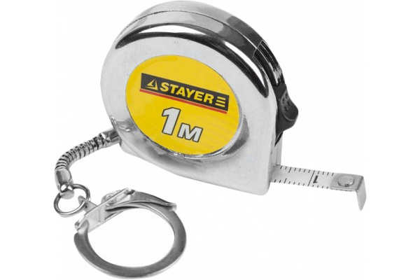 Рулетка-брелок STAYER Standard Mini цвет хромовый 1 м 34140-1_z01