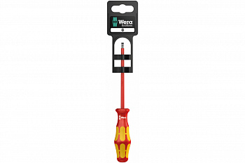Шлицевая отвёртка WERA 160 i SL VDE SB SL 2,5x0,4x80 мм, на подвесе WE-100000