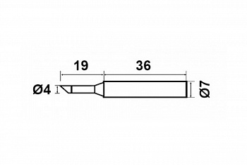 Жало скошенный цилиндр 4 мм для паяльников 6PK-976NB, 6PK-976ESD-NB ProsKit 5PK-976N-B5 00247419