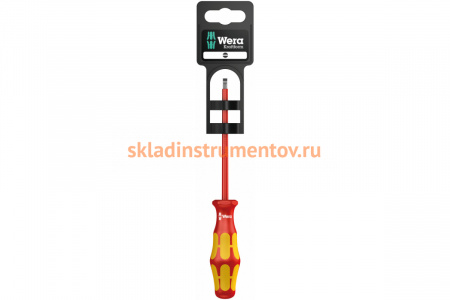 Шлицевая отвёртка WERA 160 i SL VDE SB SL 2,5x0,4x80 мм, на подвесе WE-100000