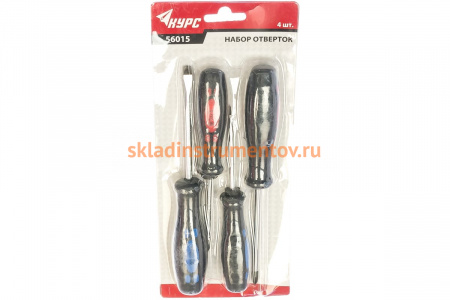 Отвертки 4 шт. CrV КУРС Стандарт 56015