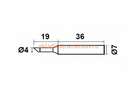 Жало скошенный цилиндр 4 мм для паяльников 6PK-976NB, 6PK-976ESD-NB ProsKit 5PK-976N-B5 00247419
