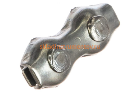 Зажим троса двойной, оцинкованный (100 шт; 2 мм; ТФ5) Зубр 4-304445-02