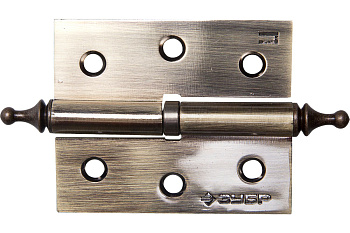 Дверная разъемная петля Зубр Эксперт 1 подшипник цвет старая латунь AB правая с крепежом 75x63x2.5 мм 2 шт. 37605-075-5R