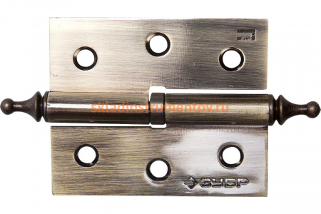 Дверная разъемная петля Зубр Эксперт 1 подшипник цвет старая латунь AB правая с крепежом 75x63x2.5 мм 2 шт. 37605-075-5R