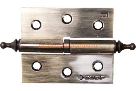 Дверная разъемная петля Зубр Эксперт 1 подшипник цвет старая латунь AB правая с крепежом 75x63x2.5 мм 2 шт. 37605-075-5R