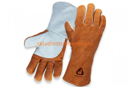 Перчатки сварщика Jeta Safety Ferrus Active 10, с крагой, цвет коричневый/оранжевый, JWK401-XL