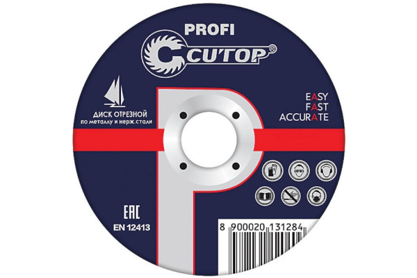 Диск профессиональный отрезной по металлу и нержавеющей стали Т41 (230х1.6х22.2 мм) CUTOP 40016т
