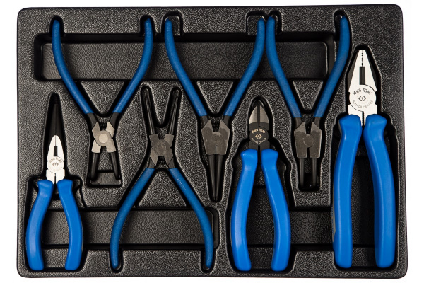 Набор съемников стопорных колец, плоскогубцев и бокорезов KING TONY 7 предметов 9-40207GP