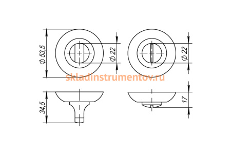 Поворотная ручка AJAX BK6 JR CF-17 кофе 43395