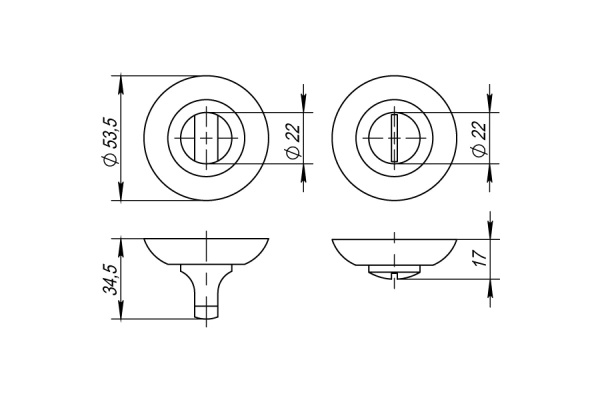 Поворотная ручка AJAX BK6 JR CF-17 кофе 43395