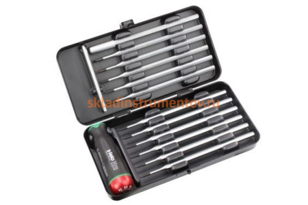 Отвертка с регулировкой крутящего момента с набором насадок 12 шт в кейсе Felo 10099116