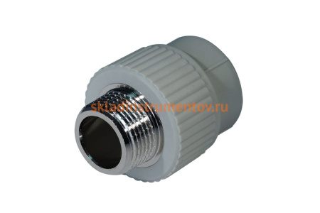 Комбинированная муфта Энкор PPRC ф 20 мм х 1/2 НР 50/200 серая 44070