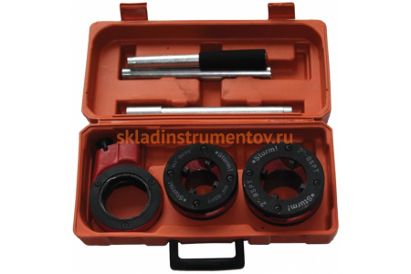 Ручной клупп для нарезки резьбы на трубах BAUM с трещоткой, 3 предмета 297-1/2"-1"